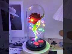 Имитация розы, вечный цветок, стеклянная крышка, День матери, День святого Валентина, рождественский подарок