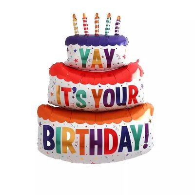 Купить Игрушки детей воздушных шаров алюминиевой фольги темы торта для украшения дня рождения Производство в сети