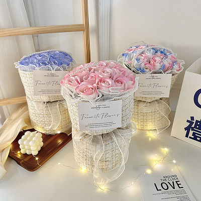 Купить Выпускник Чиси День рождения 20х35 см Букет мыла с многоцветным розовым идеальным подружкой Производство в сети