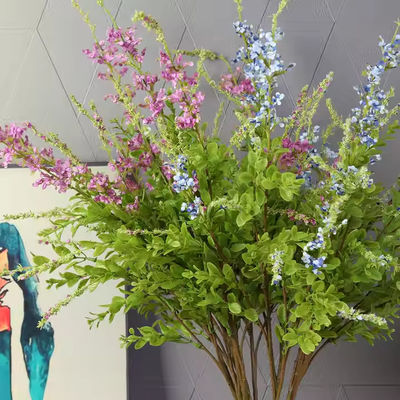 Купить Искусственная сальвия трава маленький дикий цветок шелковый сальвий с цветами для невесты букет наполнитель свадьбы растения для внутреннего декора Производство в сети