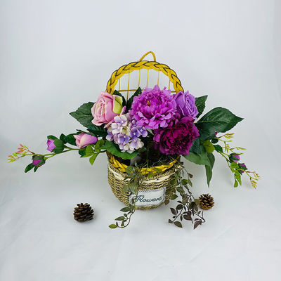 Хорошая цена. Новая имитация производителя в европейском стиле комбинированный цветок пионьиной одежды для домашней свадьбы, цветочный аранжировки в форме рога и вешалки на стене. онлайн