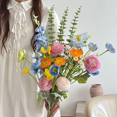 Купить Вышитый шар, роза, симулируемый цветок, поддельный букет цветов, декорация гостиной, фотография выпускного сезона, ручные фотореквизиты для букета Производство в сети