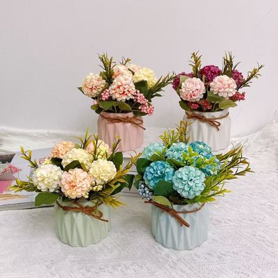 Купить Оптовая торговля искусственными цветами, гортензиями в горшках, предметами декорации для гостиных и столовых, искусственными цветами, зелеными растениями, горшками и украшениями для столов Производство в сети