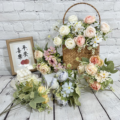 Купить Симулированный цветочный пучок цветок пионный цветок производитель прямая продажа поддельный цветок домашнее украшение ручной работы шелковый цветок Производство в сети