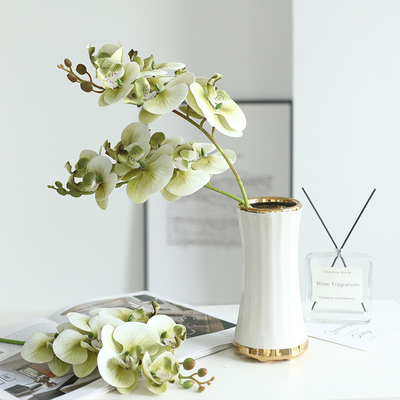 Хорошая цена. Свежий и элегантный 3D-печатный пленка с 7 головами Phalaenopsis искусственный цветок, светлый роскошный дом гостиная и обеденный стол цветочный аранжировки искусственный цветок онлайн