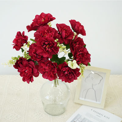 Хорошая цена. 5 цветов из искусственного шелка из пиони и хризантемы, цветы из искусственного пиони, букеты вручную, цветочные аранжировки для свадьбы, цветочные украшения для стола онлайн