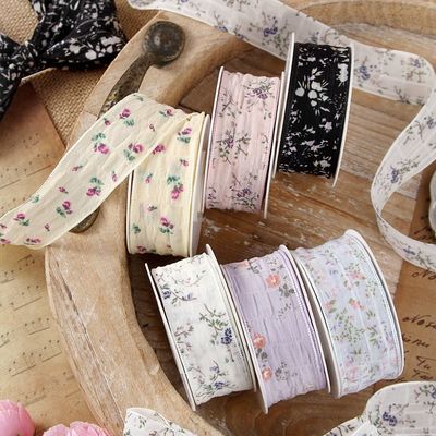 Купить Аксессуары для волос Использование Полиэстер печатный цветочный краевой головной пояс для самодельного изготовления Боевая лента Соломенная шляпа Подарочная коробка Упаковочные ремни Производство в сети