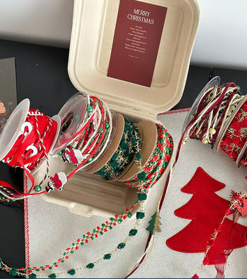 Купить DIY цветочные материалы Зеленый 1 см/5 м Рождественская лента для украшения и подарочных коробок Производство в сети