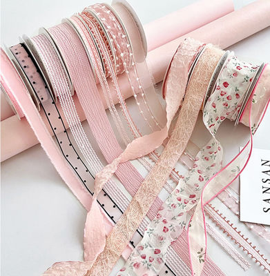 Купить Ризхао Серия меда ленточка цветочный букет Декорация плаватель Ручной цветочный самодельный подарочный упаковка ремни Полиэстерный материал цвет Прочность Производство в сети