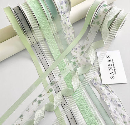 Купить 1 см моющийся мятный цветок из ленты Manbo для букета, плавающий, ручная работа, цветочный дизайн, сделай сам, подарочный торт, упаковочный декоративный ремешок Производство в сети