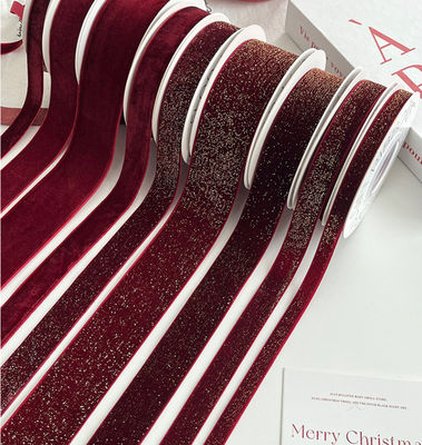 Купить Человек сделал красную бархатную ленту для ручной работы цветочного искусства Год подарка упаковка и проекты DIY тканевая лента материал Производство в сети