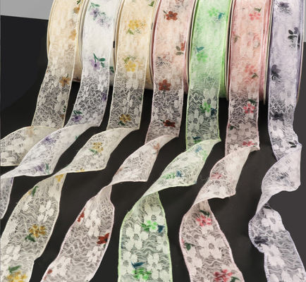 Хорошая цена. Зеленый 2,5 см/10м ленточный кружевный цветочный материал для Qixi День святого Валентина красота марля букет онлайн