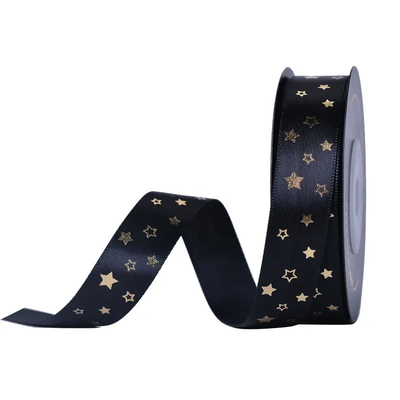 Хорошая цена. FAMOUS Black Gilding Custom Silk Ribbon Printed For Logo Gifts Tapes Webbing Wholesale (изготовленная на заказ) онлайн