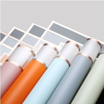 Хорошая цена. Lizhiran Rose Gold Edge Space Jelly Film Wrapping Paper Simple Border Waterproof Translucent Matte Bouquet Paper Wholesale Простая граничная водонепроницаемая прозрачная матовая букетная бумага онлайн