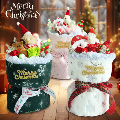 Хорошая цена. Рождественский букет из плюшевой куклы Сушеные цветы и многоцветные цветы для особенного дня подруги онлайн