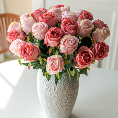 Хорошая цена. Rose simulation flower silk flower 2022 new bouquet plastic flower arrangement decoration living room decoration fake flower онлайн