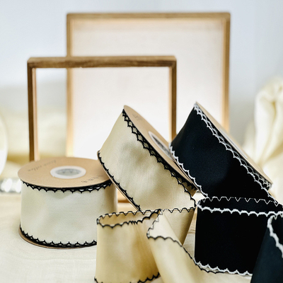 Хорошая цена. Korean matte small fragrance woven ribbon 5cm birthday ribbon Christmas handmade DIY bow Semi finished ribbon онлайн
