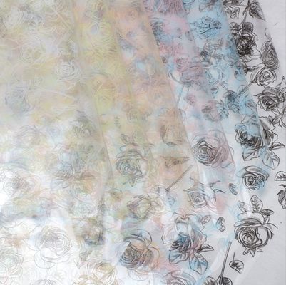 Хорошая цена. Кристальная роза OPP цветочная оберточная бумага, целлофан прозрачный печатный букет цветочного искусства, цветочная оберточная бумага онлайн