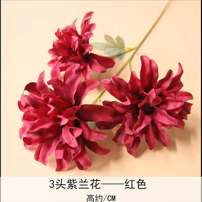 Хорошая цена. Свадебный симулятор цветка, три головы фиолетовой орхидеи, цветок свадебного зала, домашнее убранство, шелковый цветок, фотография, украшение, букет онлайн