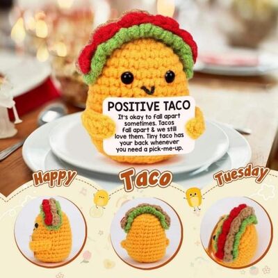 Хорошая цена. Positive Crochet Taco Birthday Gifts Crochet Dolls Emotional Inspirational Support Positive Present for Graduation Mom Teachers онлайн