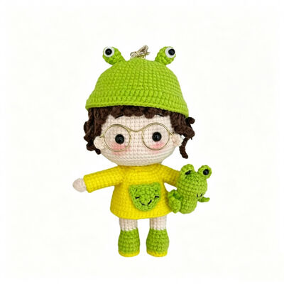 Хорошая цена. Customize Crochet Handmade Mini Doll Beautiful Baby Gift Stuffed Toy Crochet Baby Doll Keychain for Girls and Boys онлайн
