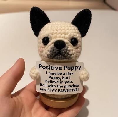 Хорошая цена. Handmade Positive Crochet Puppy Soft Plush Anime Keychain Doll with Cotton Filling Weighted for Home Baby or Birthday Gift онлайн